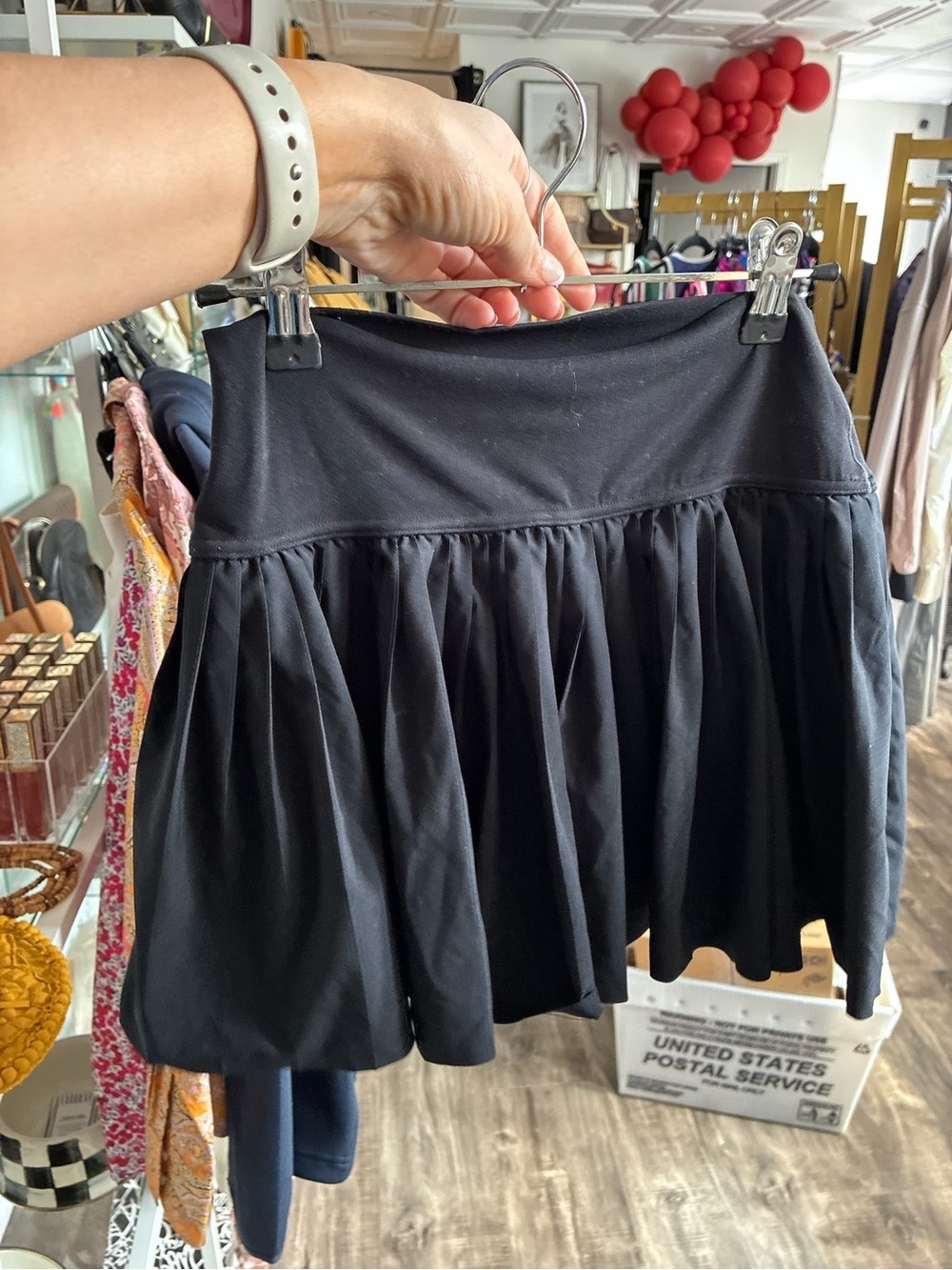 Aerie offline Black Pleated athletic Mini skort Skirt with Wide Waistband